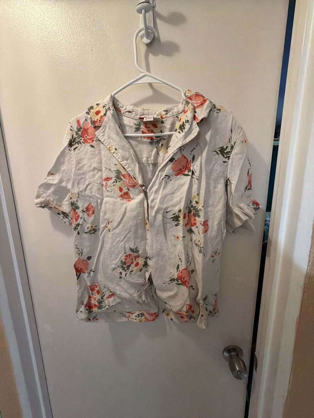 JM Collection by Jennifer Moore Floral Print Linen Button-Down Shirt